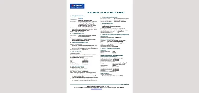 Material Safety Data Sheet Aluminum Composite